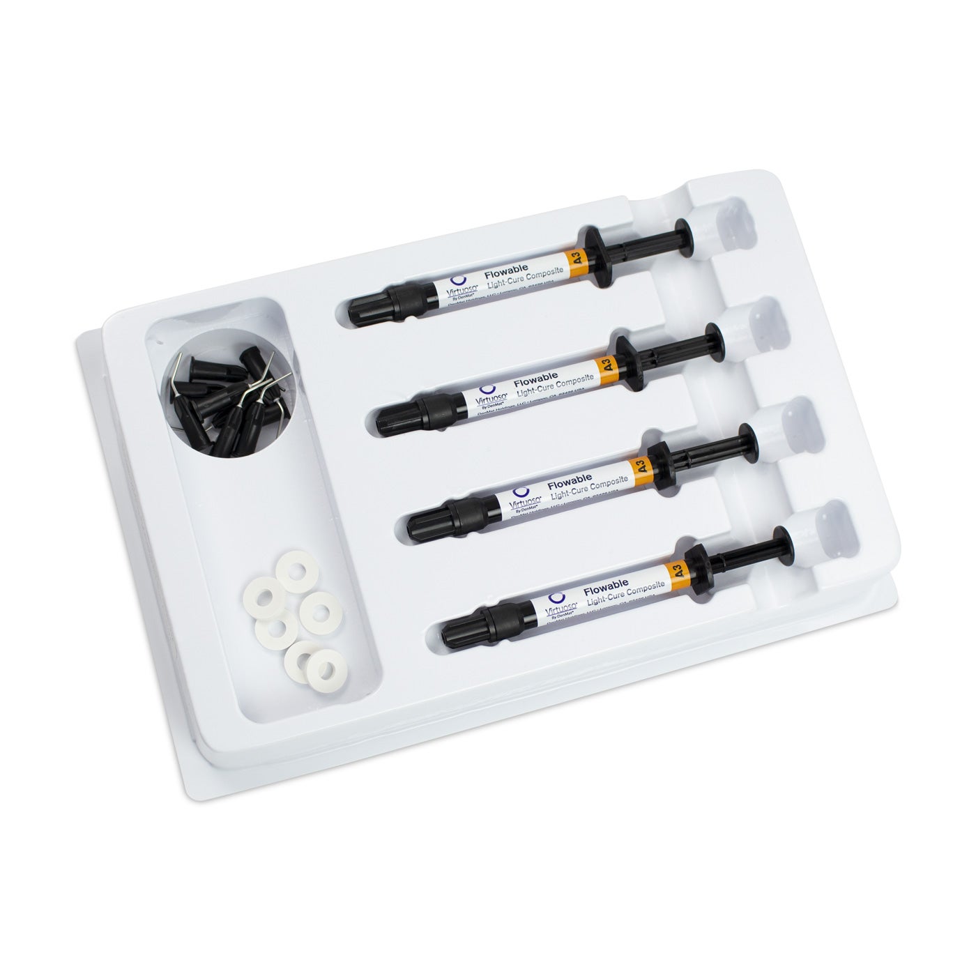 Denmat 032381825 Virtuoso Flowable Low Viscosity Composite Syringes 1 Gm 4/Pk A3 EXP Sep 2026 Denmat 032381825 Virtuoso Flowable Low Viscosity Composite Syringes 1 Gm 4/Pk A3 EXP Sep 2026